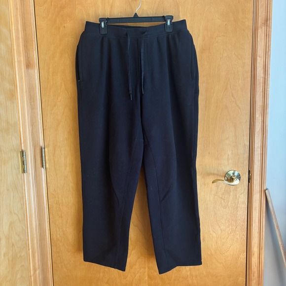 Lululemon Relaxed Fit Pull On Black Jogger Pants Men's Size L Lounge - Picture 1 of 8